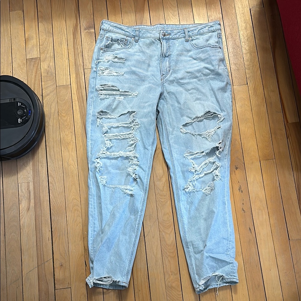 AE Strigid Ripped Mom Jean